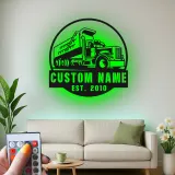 Personalisierte LED-Metall-Wandkunst mit Muldenkipper – Geschenk für Lkw-Fans, Garage oder Männerhöhle 1