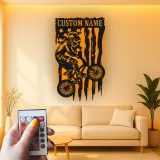Insegna in metallo LED personalizzata per ciclisti con BMX Rider - Regalo per ciclisti, decorazione per garage o camera da letto