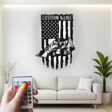 Cartel de metal personalizado con luz LED de cargadora retroexcavadora regalo para él decoración de garaje o taller