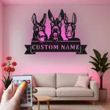 Insegna in metallo LED Donkey Trio Personalizzata Regalo per Fattoria Decorazione Casa Rustica