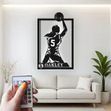 Cartel de metal LED personalizado de jugador de baloncesto - Regalo deportivo para atletas - Decoración de sala de juegos 2