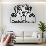 Personalisierte LED-beleuchtete Metall-Wandkunst mit Hund – Geschenk für Tierliebhaber, Deko fürs Wohnzimmer oder den Eingangsbereich 1