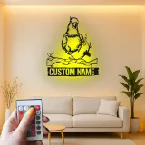 Personalisierte Metall-Wandkunst Nymphensittich | LED Hinterleuchtetes Papageienschild | Individuelles Haustiergedächtnis | Vogel-Liebhaber Dekoration