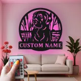 Personalisierte Labrador Retriever LED-beleuchtete Metall-Wandkunst – Geschenk für Hundeliebhaber