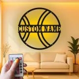 Cartel de metal LED personalizado de baloncesto, regalo deportivo para atletas, decoración de sala de juegos 1