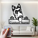 Personalisierte LED-beleuchtete Metall-Wandkunst mit Deutschem Schäferhund – Geschenk für Hundeliebhaber, Wohn- oder Tierbereich