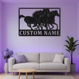 LED Horse Metal Sign | Custom Equestrian Wall Art for Ranch & Stable | Personalized Horse Lover Gift