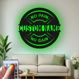 Letrero de gimnasio personalizado con LED | Arte metálico con nombre a medida para sala de entrenamiento | Decoración fitness motivacional para aficionados al gimnasio en casa