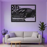 Personalized Race Car LED Sign | Custom Metal Wall Art for Garage | Gift for Car Enthusiast | Racing Decor