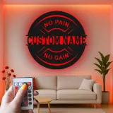Letrero de gimnasio personalizado con LED | Arte metálico con nombre a medida para sala de entrenamiento | Decoración fitness motivacional para aficionados al gimnasio en casa