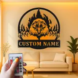 Custom Eagle Led Light Metal Wall Art Personalized Gift for Nature Lovers Rustic Cabin Decor 1