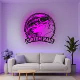Custom Catfish Led Light Metal Wall Art Personalized Fishing Gift for Anglers Man Cave or Cabin Decor
