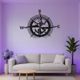 Nautical Compass LED Metal Wall Art | Custom Anchor Sign for Coastal Decor | Personalized Sailor Gift & Boat Cabin Signage