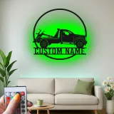 Panneau LED personnalisé pour dépanneuse | Décoration murale en métal pour garage | Cadeau décoratif pour mécanicien ou propriétaire d'entreprise