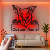 Cartel de metal LED personalizado de Pastor Alemán, regalo para amantes de los perros, decoración para la sala de estar