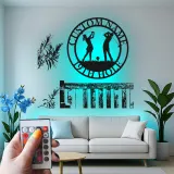 Enseigne LED de golf personnalisée | Décoration murale en métal sur mesure pour bar maison | Déco 19e trou avec prénom | Cadeau pour couple golfeur