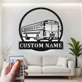 Cartel de metal LED personalizado de autobús escolar, regalo para conductores de autobús, decoración para oficina o aula