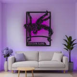 Insegna in metallo personalizzata con luce LED per wrestler, regalo per fan del wrestling, decorazione per sala giochi o sportiva