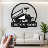 Cartel de metal LED personalizado de camión volquete regalo para entusiastas de camiones decoración de garaje o man cave 3