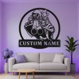 Grim Reaper LED Metal Sign | Custom Name Wall Art | Personalized Spooky Garage Decor & Halloween Gift