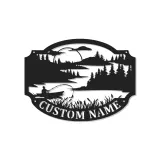 Personalized Fishing Sign with LED Lights | Custom Name Metal Wall Art | Fisherman Lake House & Cabin Decor | Outdoor Lover Gift