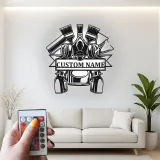 Décoration murale en métal personnalisée Outils de peintre avec rétroéclairage LED Cadeau personnalisé pour artistes Décoration de studio pour peintres