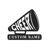 Personalisierte LED-Metall-Wandkunst mit Cheer-Megafon – Geschenk für Cheerleader, für Schlafzimmer oder Umkleideraum