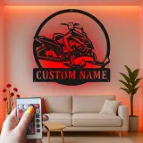 Personalized Snowmobile Metal Sign | LED Light Wall Art | Custom Winter Sports Decor for Cabin | Snowmobiling Enthusiast Gift