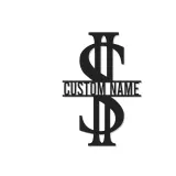 Décoration murale en métal personnalisée en forme de signe dollar avec rétroéclairage LED - Cadeau personnalisé pour entrepreneurs - Décor de bureau ou de salle de loisirs