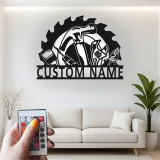 Custom Carpenter LED Sign | Personalized Metal Workshop Art | Handyman Garage Decor | Woodworker Gift