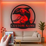 Cartel de metal LED personalizado de delfín al atardecer, regalo para amantes de la playa, decoración temática oceánica para el salón