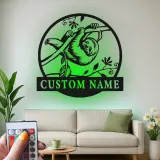 Personalized Sloth LED Sign | Custom Metal Name Wall Art for Nursery | Jungle Animal Decor | Kid's Room Light Gift