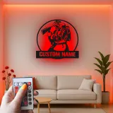Personalized Firefighter LED Sign | Custom Metal Wall Art for Man Cave | Fire Station Decor | Hero Gift