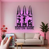 Personalized Soldier Silhouette LED Sign | Custom Military Metal Wall Art | Patriotic Veteran Tribute | Man Cave Decor With Name