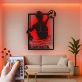 Personalisierte LED-Metall-Wandkunst Volleyballspieler Geschenk für Athleten, Spielzimmer Sportdekoration 1