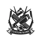 Custom Barber Tools Led Light Metal Wall Art Personalized Gift for Barbers Barber Shop Decor