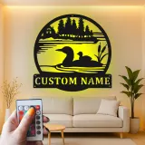 Custom Loon Metal Wall Art | Personalized Lake House LED Sign | Rustic Cabin Decor for Owners