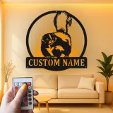 Custom Skunk Metal Wall Art | Personalized LED Name Sign for Cabin & Lodge | Realistic Wildlife Silhouette Decor