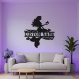 Panneau de sirène personnalisé | Lumière LED personnalisée | Décoration murale en métal pour chambre de fille | Décor de nursery nautique