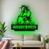 Custom Horse Metal Sign with LED | Personalized Equestrian Wall Art | Ranch Decor & Horse Lover Gift | Backlit Metal Signage