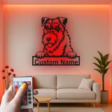 Insegna in metallo LED personalizzata Schnauzer regalo per amanti dei cani decorazione per soggiorno