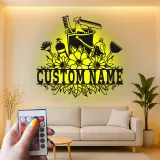 Custom Cleaning Supplies Led Light Metal Wall Art Housewarming Gift for Cleaners Laundry Room Decor