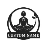 Custom Yoga Meditation Led Light Metal Wall Art Zen Gift for Yoga Lovers Peaceful Home Decor