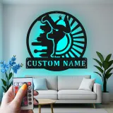 Décoration murale en métal personnalisée avec rétroéclairage LED de breakdance - Cadeau personnalisé pour les danseurs, décoration de studio de danse urbaine