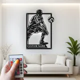 Insegna in metallo personalizzata con luce LED per giocatore di pallavolo - Regalo per atleti e decorazione per sala giochi