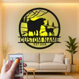 Custom Farm Scene Led Light Metal Wall Art Personalized Rancher Gift Rustic Home Decor for Farmhouse