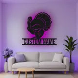 Cartel de metal LED personalizado de pavo para regalo de acción de gracias, decoración festiva para comedor