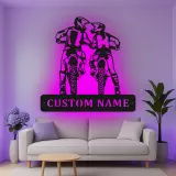 Personalisierte LED-Beleuchtung Metall-Wandkunst für Motocross-Fahrer – Geschenk für Dirtbike-Enthusiasten, Garage oder Man Cave Dekor