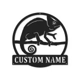 Cartel de metal LED personalizado de camaleón, regalo único para amantes de los reptiles, decoración de dormitorio o salón 1
