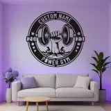 Enseigne LED personnalisée pour salle de sport | Décoration murale en métal personnalisée pour le fitness | Cadeau déco musculation pour salle d’entraînement